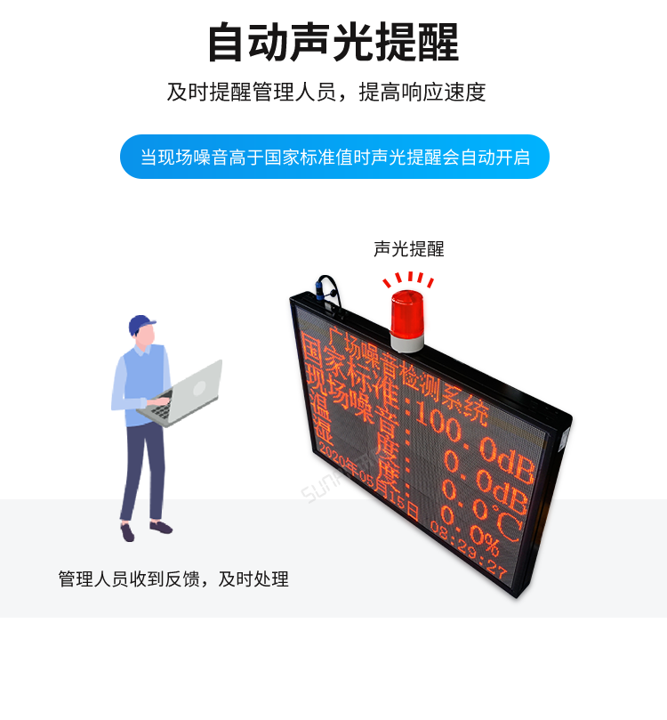 噪音监测看板声光报警提示