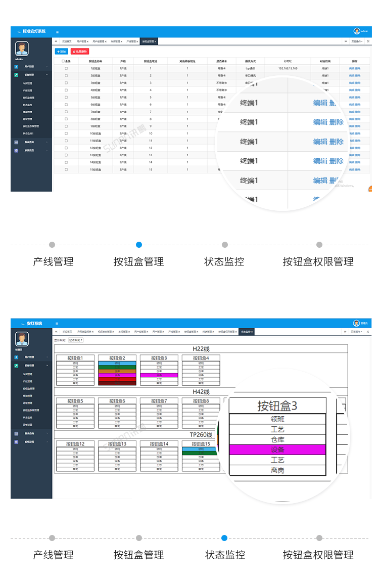 安灯系统客户端界面展示