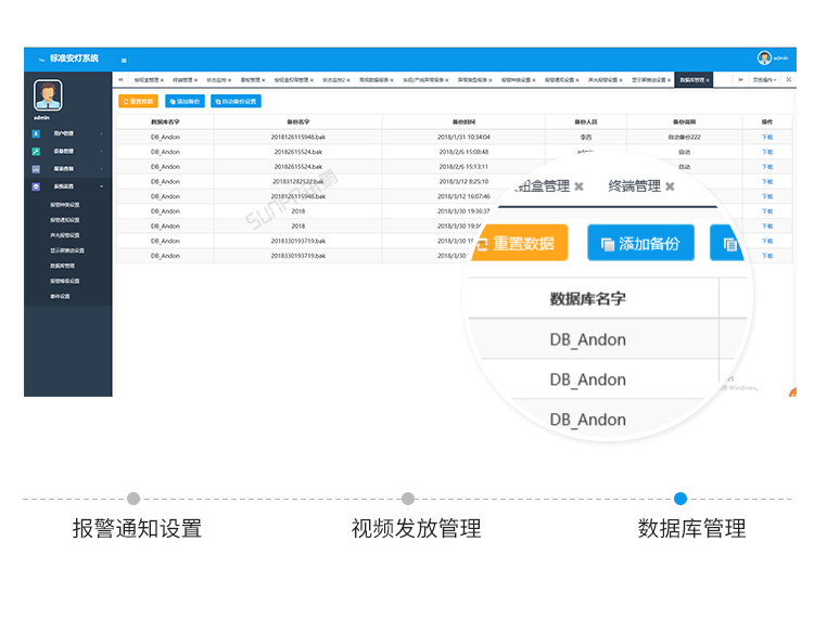 安灯系统客户端界面展示