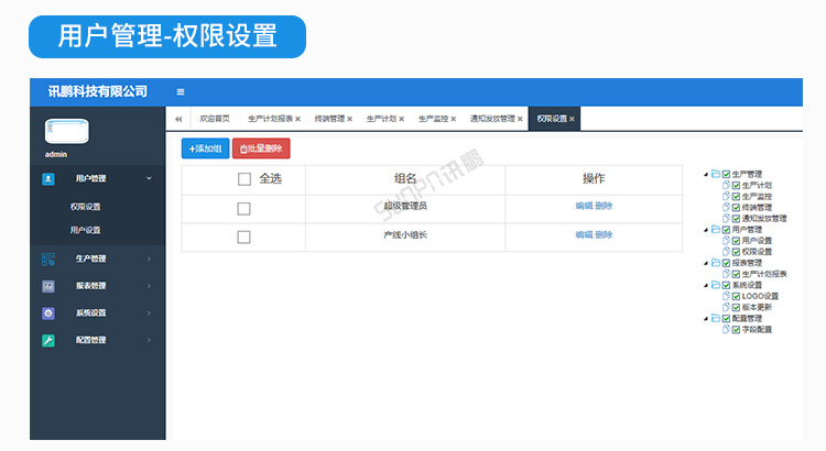 生产管理系统权限设置