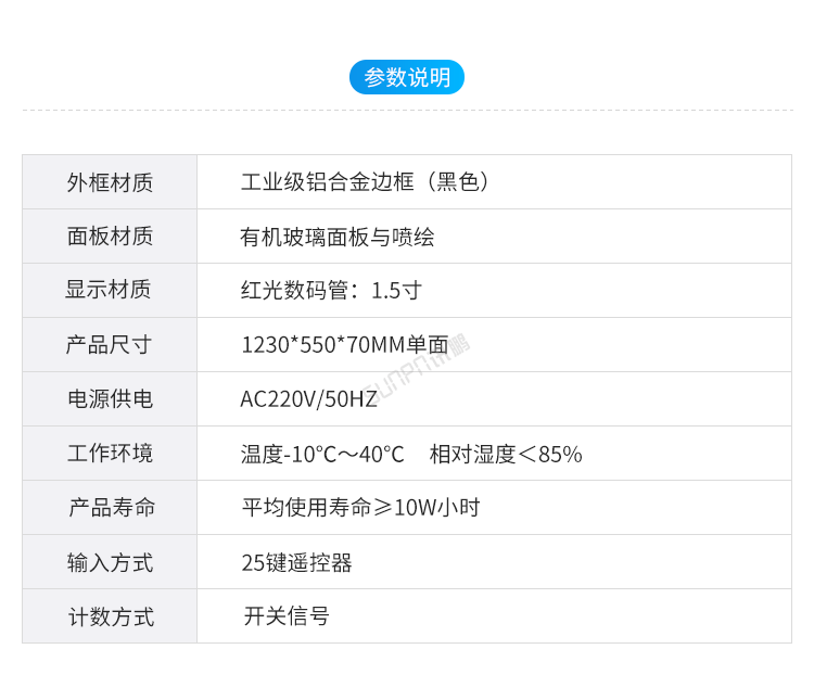 生产管理看板产品参数 生产管理看板产品参数