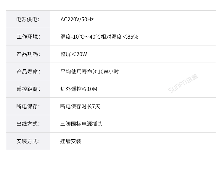 网络同步时钟系统-参数说明