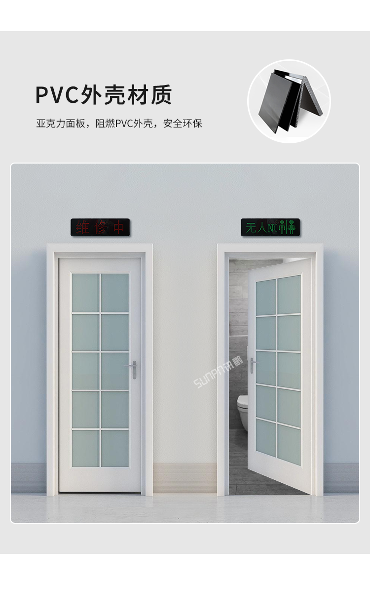 智慧公厕有人无人显示屏-PVC外壳材质