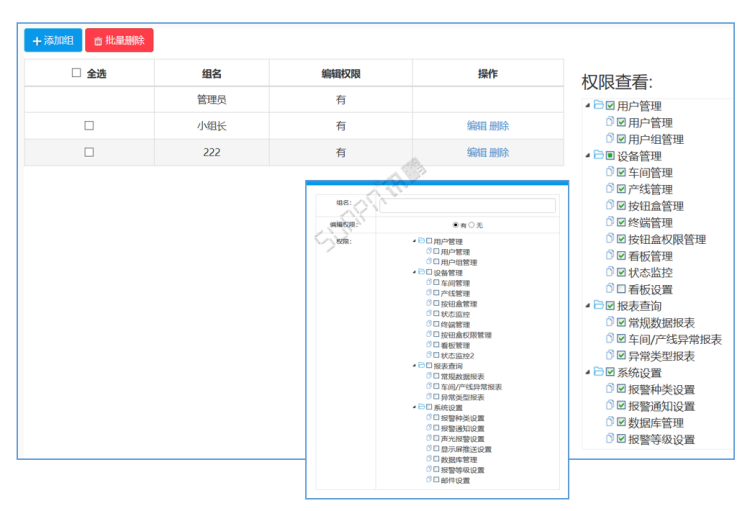 车间生产管理系统-用户组管理