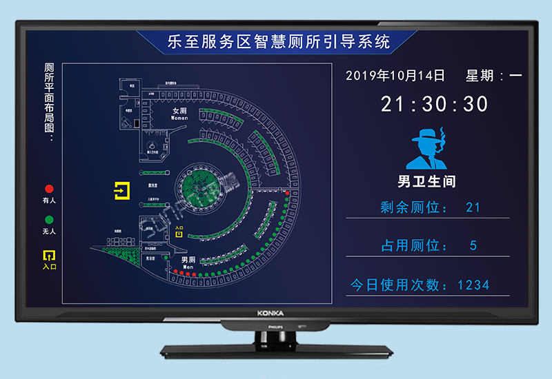 资阳乐至服务区智慧厕所引导系统_讯鹏科技