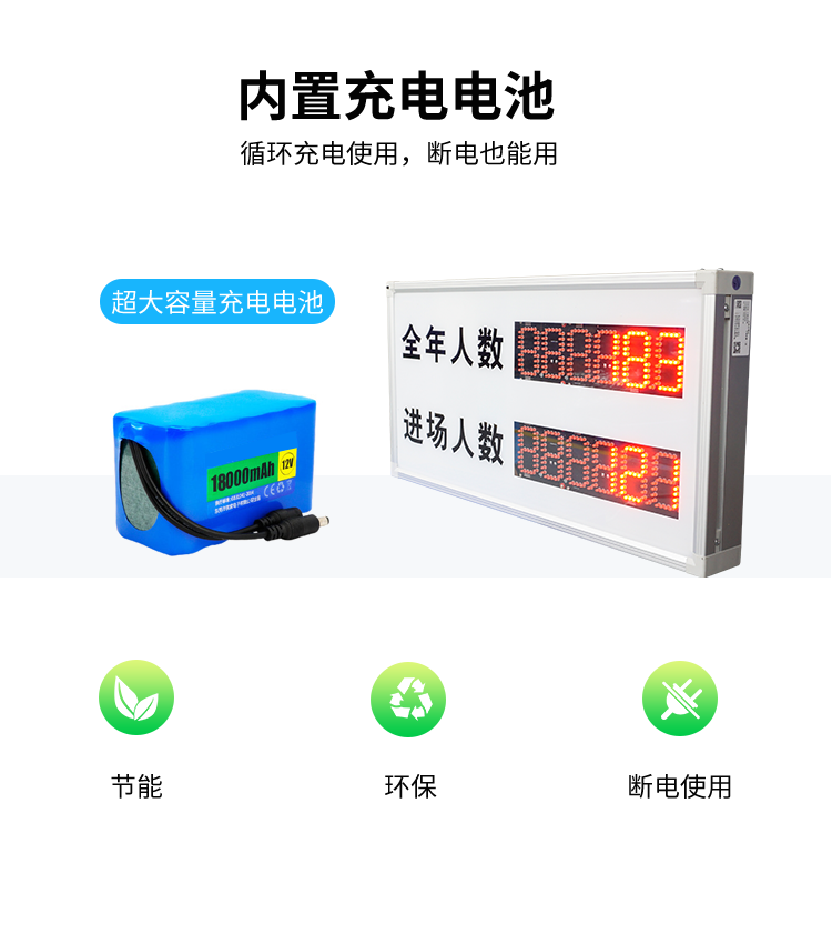 客流量统计系统-内置充电电池
