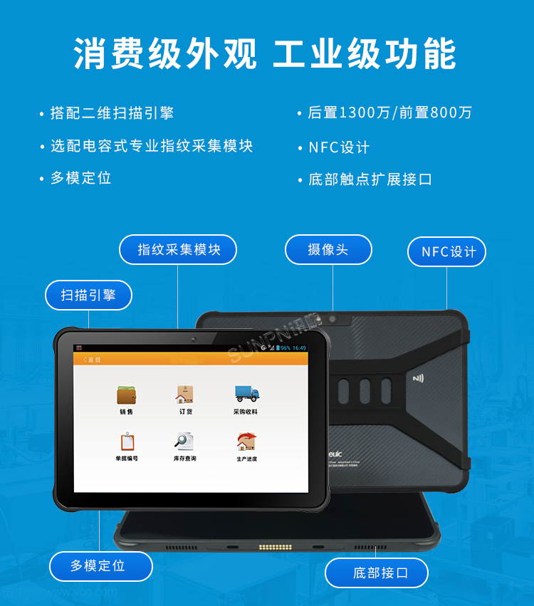 10.1英寸手持平板电脑-工业级功能
