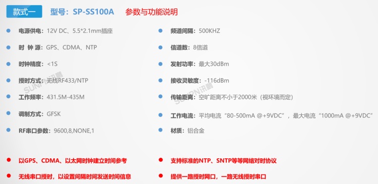 同步时钟服务器介绍-SS100A参数功能说明