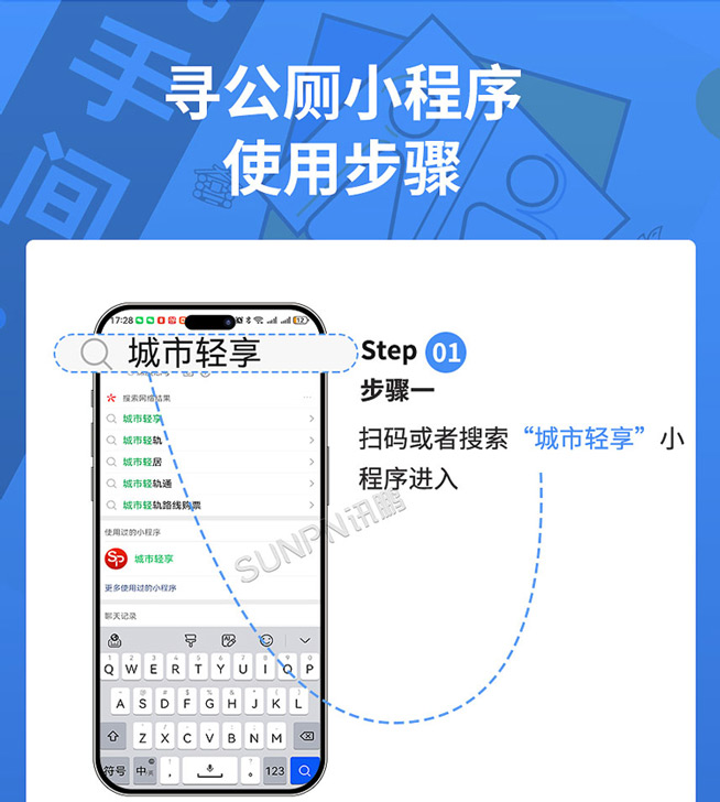 寻公厕小程序-使用步骤 寻公厕小程序-使用步骤