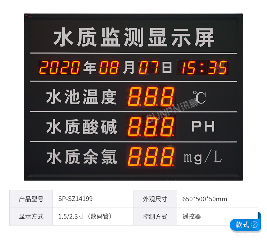讯鹏水质监测显示屏-款式参考