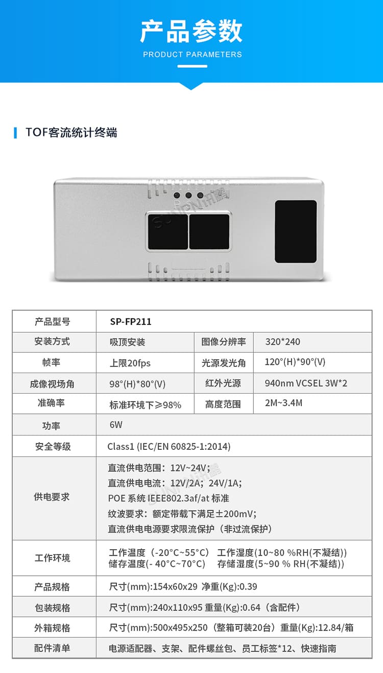 讯鹏科技客流统计传感器-参数 讯鹏科技客流统计传感器-参数